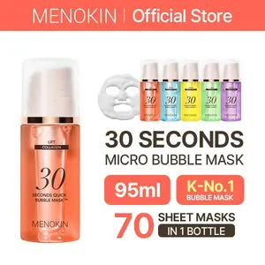 [MENOKIN] 30 Seconds Micro-Bubble Mask,Korean Glass Skin Care Essential, 70 Uses, 3.21fl.oz, Turkey Neck, Zempic Neck, Tech Neck,Smoker Lines, Smile Lines, 11 Lines, Under-eyeHollows, Forehead Lines, Micro-Bubble Primer,summervibe