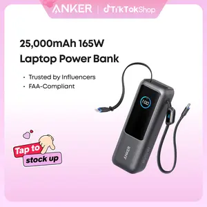 [Live Only] Anker 25,000mAh 165W Laptop Power Bank with Built-In and Retractable Cables for Travel and Work, Fast Charging for 4 Devices