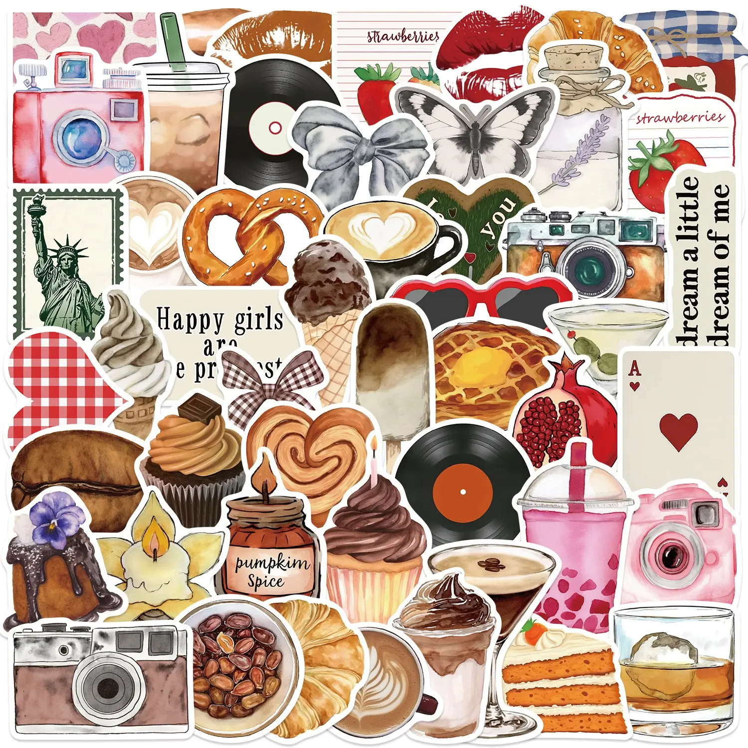 50 Pcs New Aesthetic Inspirational Graffiti Stickers Decorations for iPad Luggage Notebooks DIY Waterproof, Flat Sticker Type, Decal, Sticker Set