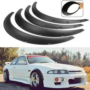 4Pcs Universal Wide Body Wheel Arch Fender Flares - Anti-Scratch, Anti-Collision Car Exterior Protector, Durable Easy-Install Trim, Vehicle Accessories for Sedans, SUVs