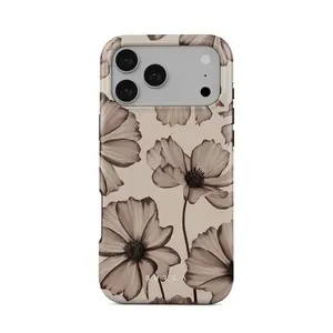 Burga Barely Yours iPhone Case - Luxury High-Gloss Tough Case for iPhone 17 16 15 14 13 12 11 Pro Max - Premium Shockproof Vintage Nude Floral Cover - Gift for Her