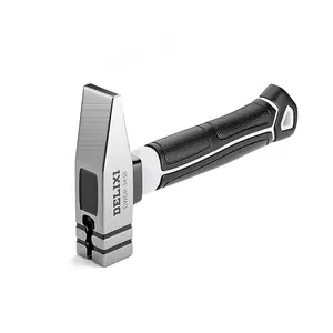 DELIXI ELECTRIC Machinists Hammer Small 16oz Forged Steel, Fiberglass Handle Cross Peen Sheet Metal Hammer with Anti-Slip Grip for Metalworking Machinists and Engineers