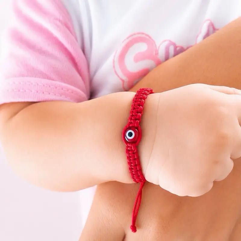Pulsera con Ojo Turco Roja Ajustable | Hecha a Mano