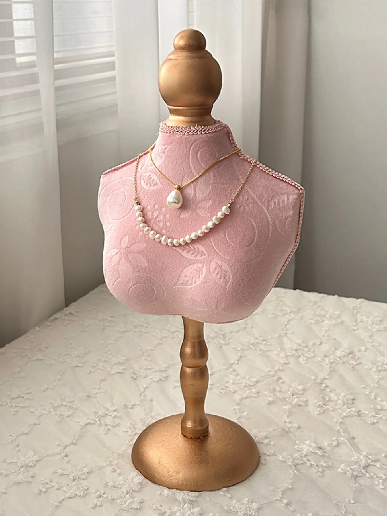 Velvet Fabric Jewelry Display Stand, Mannequin Props for Jewellery Storage, Desktop Decoration, Elegant Jewel Organizer Rack, Jewelry Storage Unit, Home Jewelry Organizer