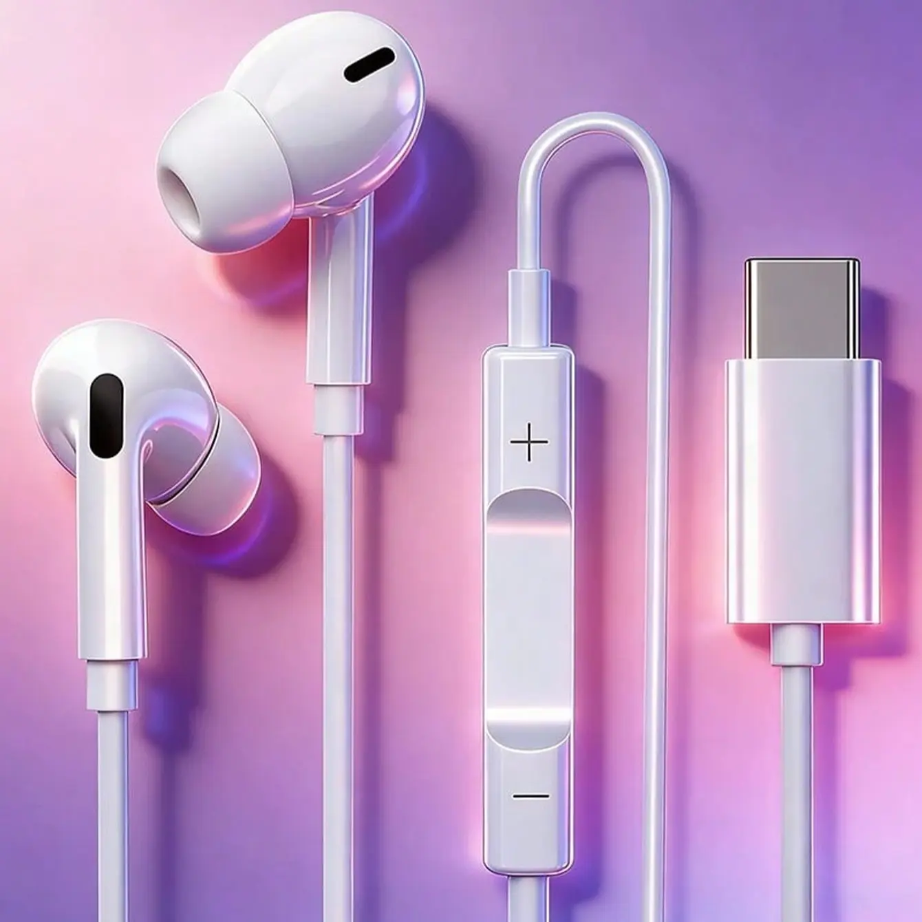 Type-C In-Ear Headphones with Volume Control, Light Weight In Ear Design Earbuds, Compatible with iOS 15/16 Plus/16 Pro Max/17 Air/iPad, Samsung S24/s25/s23, USB-C Devices, Electronic Earphones