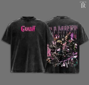 Gambit Premium Acid Washed Hoodie T-Shirt, En Sabah Nur Hoodie Shirt, Character Comics Fans Shirt, Superhero Washed Shirt, Comic Book Fans T-Shirt, Superhero Graphic Tee Cotton