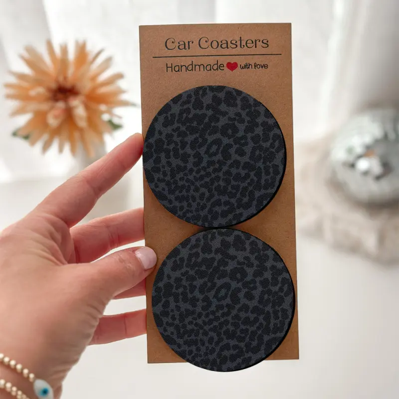 Multiple 2/4-pcs leopard print car coasters Car Accessories Car Decor Gift - elegantly packaged and easy to clean, choose one you like as gifts for Valentine's Day or birthday