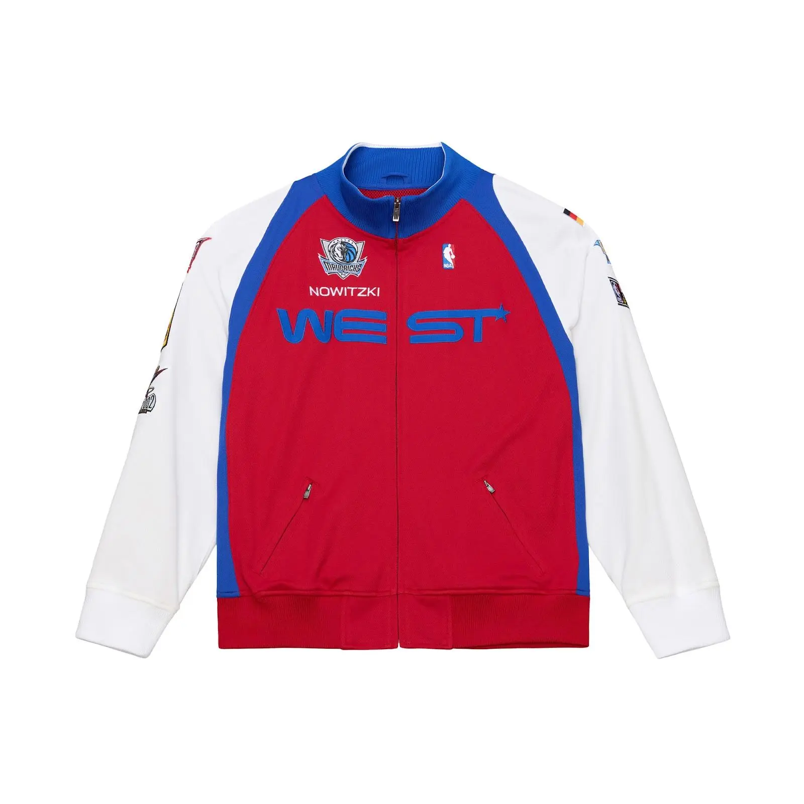 Dirk Nowitzki 2006 NBA All-Star Game Red/White Authentic Full-Zip Jacket Throwback Outerwear Vintage Fan Gear Mitchell & Ness