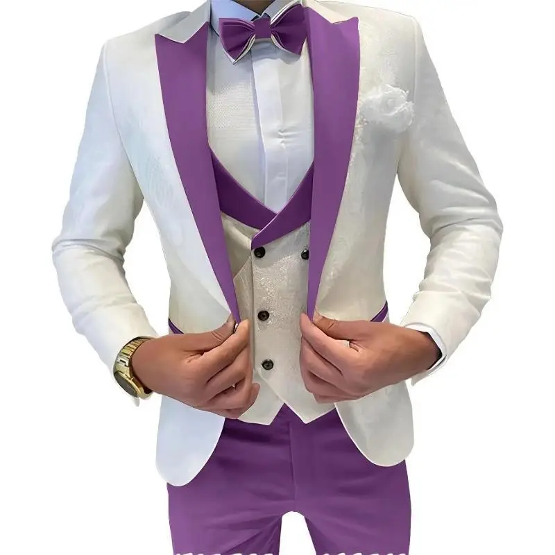 Purple suit + vest + trousers