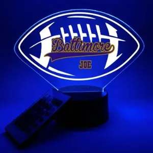 Baltimore Football, UV Printed, Personalized, Multi-Color Light Up Acrylic Display, Desk, Den, Man cave, Room, Gift Décor, For Boyfriend, Girlfriend, Him, Her, Kid Friendly, Birthday, Anniversary, Christmas, Wedding, Favorite