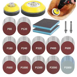 120Pcs 3inch Sanding Discs with 2/3inch Backer Pads and Sanding Sponge Sander for Drill Grinder Rotary Tools Attachment with 1/4" Shanks,SandingPads 80-3000 Grit