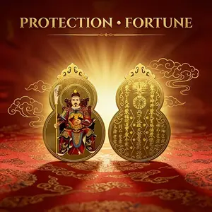 2026 Year Tai Su Blessing Gold Medal, Attract Wealth Feng Shui Ornaments Protection Gift Charm, Copper Material Home Decoration