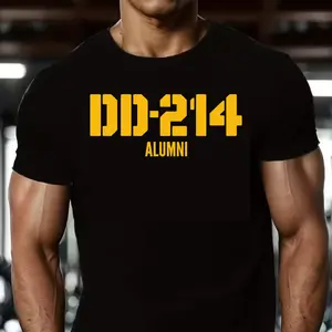 "DD-214 Alumni" Military Veteran T-Shirt, US Armed Forces Graphic Tee