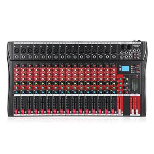 16-channel Audio Mixer | Professiona DJ Mixing Console with smartphone Bluetooth Sound Card, USB Recording, 48V Phantom Power | Studio Karaoke Live Streaming Setup