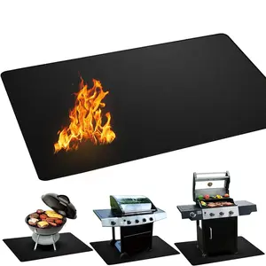 165cm*99cm BBQ Grill Pad, Heat Resistant Fireproof Mat, Outdoor Deck Patio Lawn Rug, Flame Retardant BBQ Pad, Multiple Sizes Available