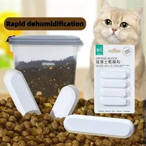 4pcs Diatomaceous Earth Drying Strips, Food Grade Moisture Absorber, Reusable Washable Dehumidifier, Wide Use for Tea, Wheat, Rice, Nuts, Pet Food