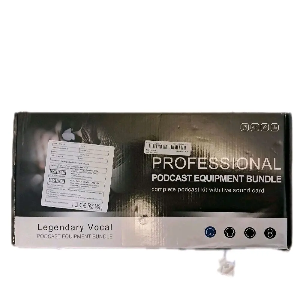 Legendary Vocal Podcast Equipment Bundle v8s Audio Interface with BM-800 Microphone, Complete Podcast Kit with Live Sound Card