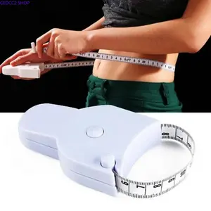 Retractable Body Measuring Tape, 150cm Dual-Sided Self-Measure Tape with Lock Button, Accurate Waist & Body Measurement Tool for Sewing, Fitness & Weight Tracking