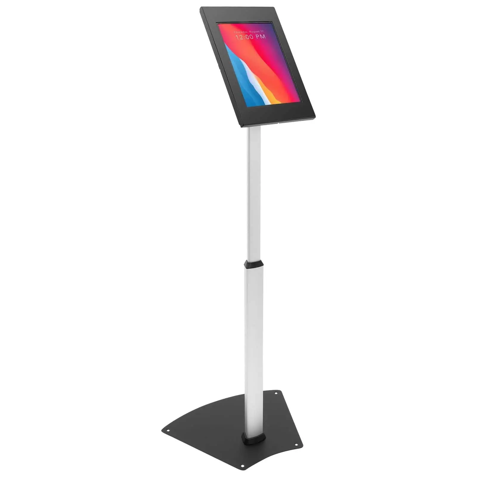 Mount-It! Anti-Theft Alloy Tablet Floor Stand with Adjustable Holder, 25"-42.5" Height Adjustment, Tamper-Proof Lockable Aluminium Kiosk for iPad Pro, Air, 7,8,9,10, Hotels (Easy-Installation Tablet Accessory), Alloy Tablet Stand