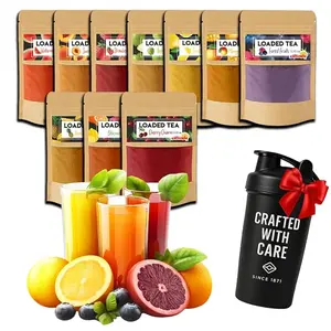 Organic Loaded Tea At-Home Flavor Pack, Caffeinated Energy Powder Beverage Mix (55 Flavors), Convenient Crafted Drink Powder Package