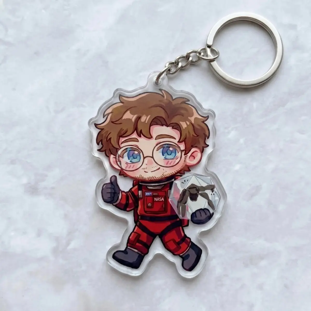 Grace Rocky Project Hail Mary Inspired Keychain charm, Sci Fi Novels Fandom Acrylic Keychain, Fanart Gift