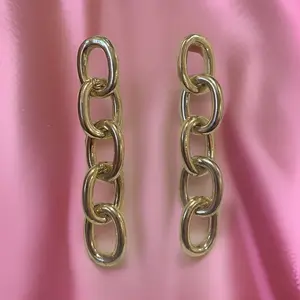 Chunky Chain Link Gold Tone Earrings - Chunky Design, Gold Tone Finish, Elegant and Stylish Accessory