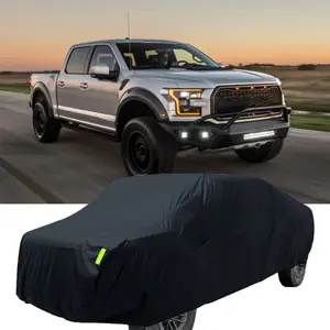 Universal 248x80.7in Large Size Pickup Truck Cover - Outdoor Sun Protection, Waterproof All-Weather Black Cover for Ford F150-F350, Chevrolet Silverado, GMC Sierra 1500-3500, Toyota Tacoma/Tundra, Ram 1500-2500, Father's Day Gift