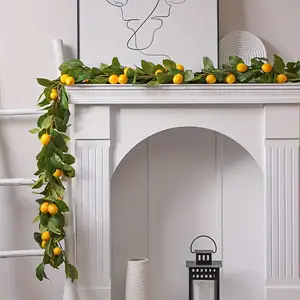 One Item, Artificial Lemon Vine, for Party Garland, for Spring And Summer Decoration, for Party Decor, Home Decor, Party Decor Supplies, Festive for Party Wreath, for Fireplace, Kitchen, Garden, Outdoor Decoration, Weddings, Easter