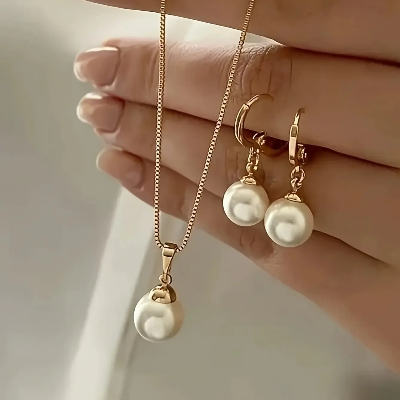 6pcs simple necklace and earring jewelry set, suitable for Women's daily, holiday, and party wear