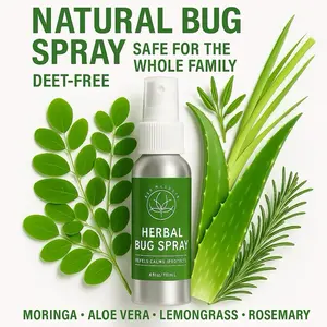 Herbal Bug Spray NON-DEET with Morninga and Aloe Vera  Lemon Oil