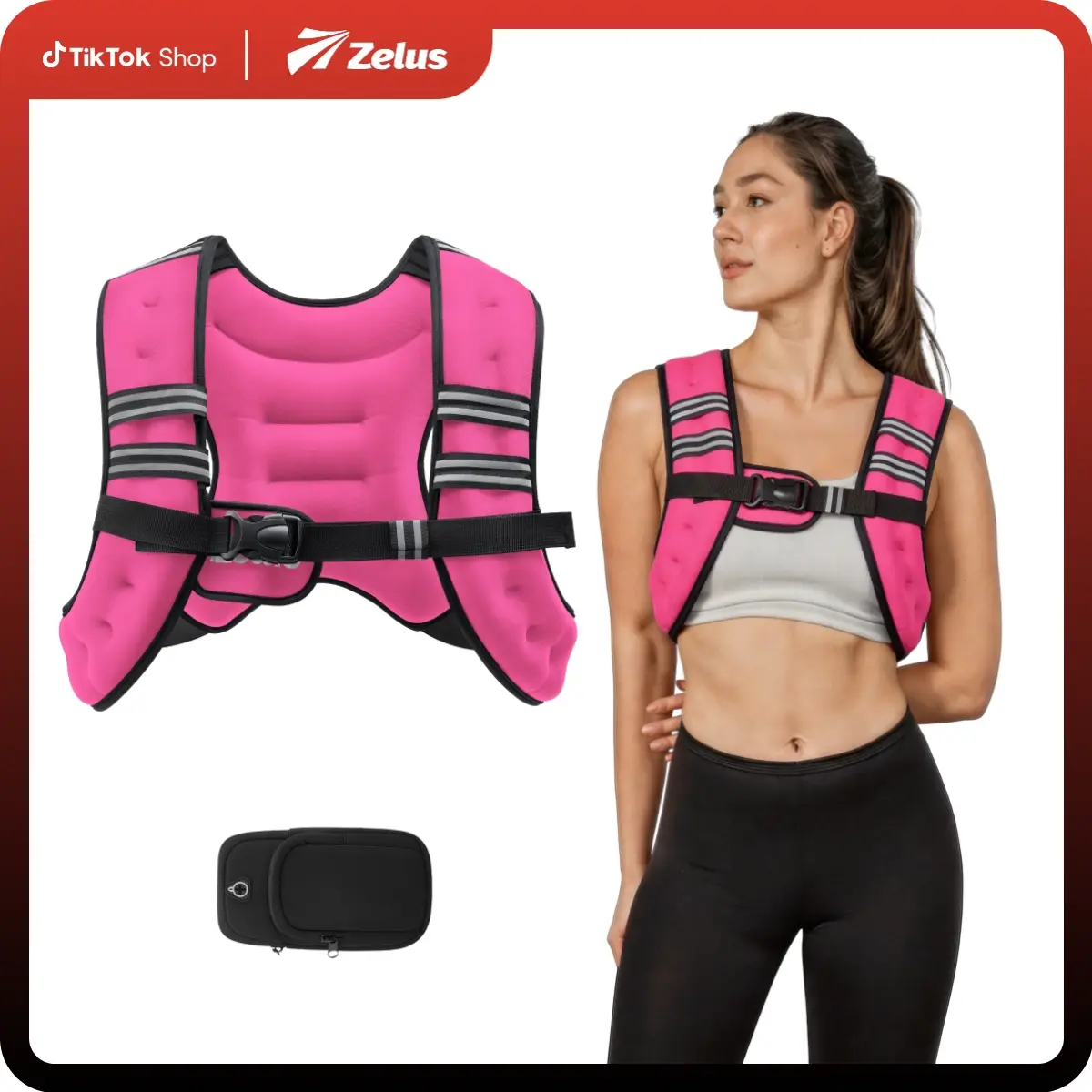 【SummerSale】ZELUS Weighted Vests,Adjustable 6-30lbs,Weighted Vest with Reflective Stripes&Adjustable Straps,Workout enhancer for Motivational Walking,Running,Rucking,Core&Posture Boost|Fitness Challenge,Outdoorfun#TikTokShopDealsforYouDays#SummerWins