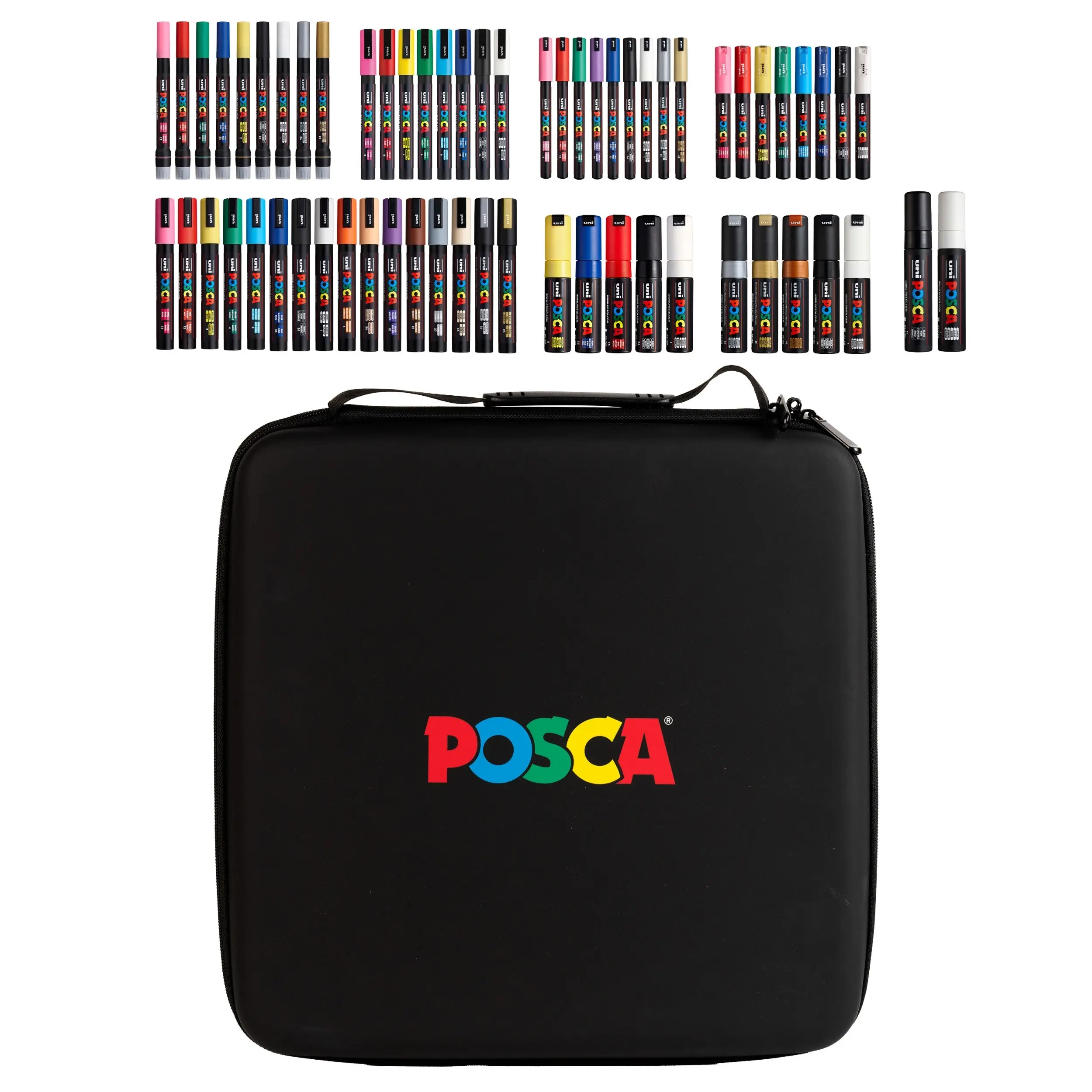 POSCA® Artist Signature Art Painting Marker Kit, 62-Count Set with 8 Tip Sizes and Fan-Favorite Colors