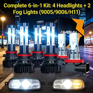 6Pcs 9005 9006 H11 LED Bulbs Combo for Toyota Corolla 2009-2013, 26000LM 6000K Daylight White IP68 Waterproof, High/Low Beam and Fog Light Replacement, Pack of 6 Canbus Ready