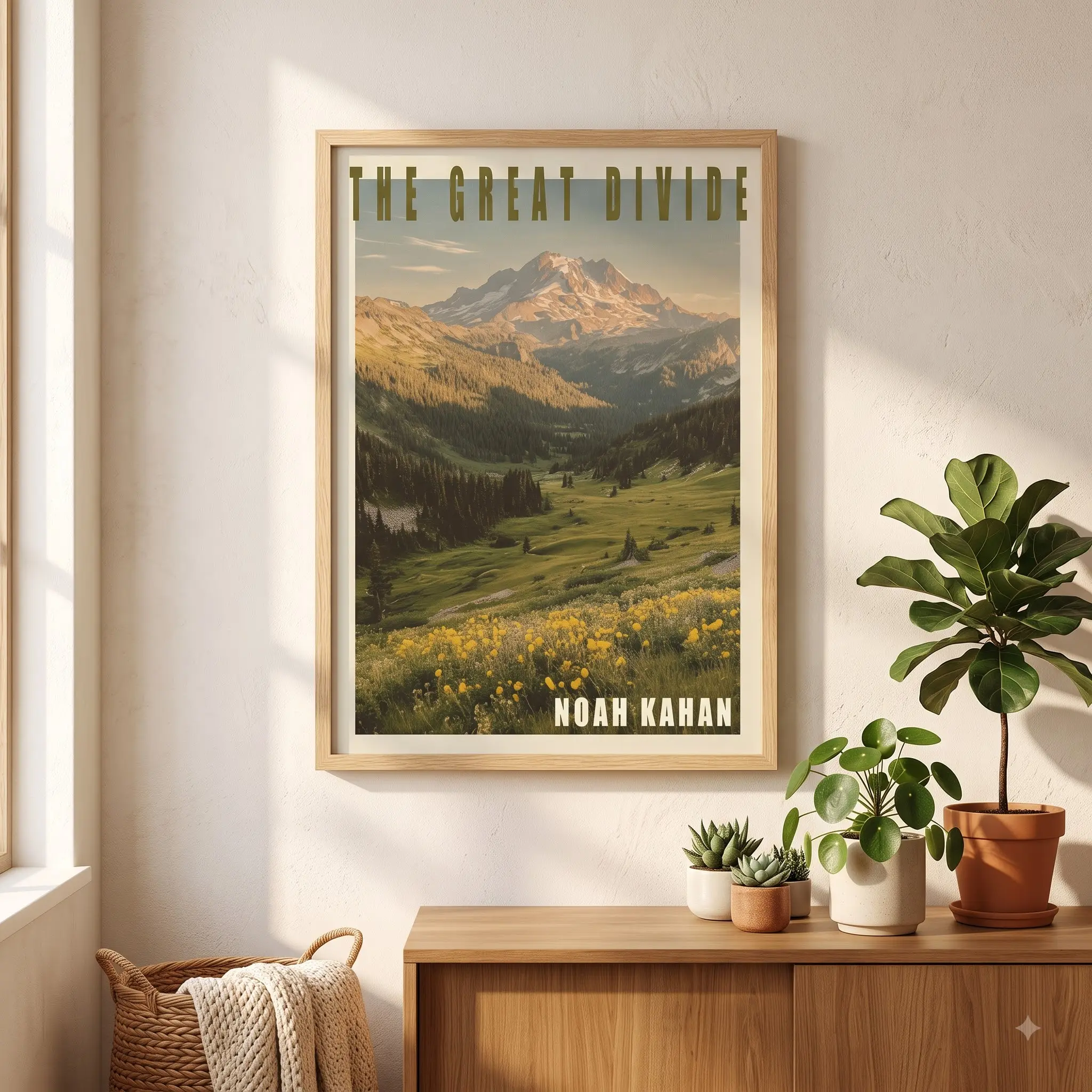 The Great Divide Poster | Mountain Landscape, Vintage Concert Poster Style | Noah Kahan [UNFRAMED]