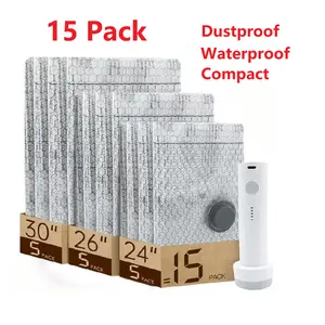 Cordless Travel Vacuum Storage Compression Bag Set ，bolsas para comprimir-27-Pack in 3 Sizes 140L/Min USB Rechargeable Handheld Pump for Clothes & Packing Perfect for Carry-On Suitcases Summervibes Space Saving Bags summerwins