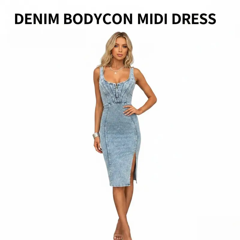 casual denim dress - TikTok Shop
