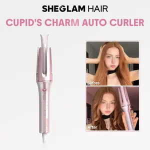 【Leah Ketab‘s Pick】SHEGLAM HAIR Automatic Curling Iron 1/1.25 Inch with 3 Temperatures, 2-Way Rotation, Anti-Scald, Anti-Tangle, Automatic Shut-Off, Swivel Cord Barrel - Pink Styling Set Round Straightener-Effortlessbeauty-Hairhack- Coachella