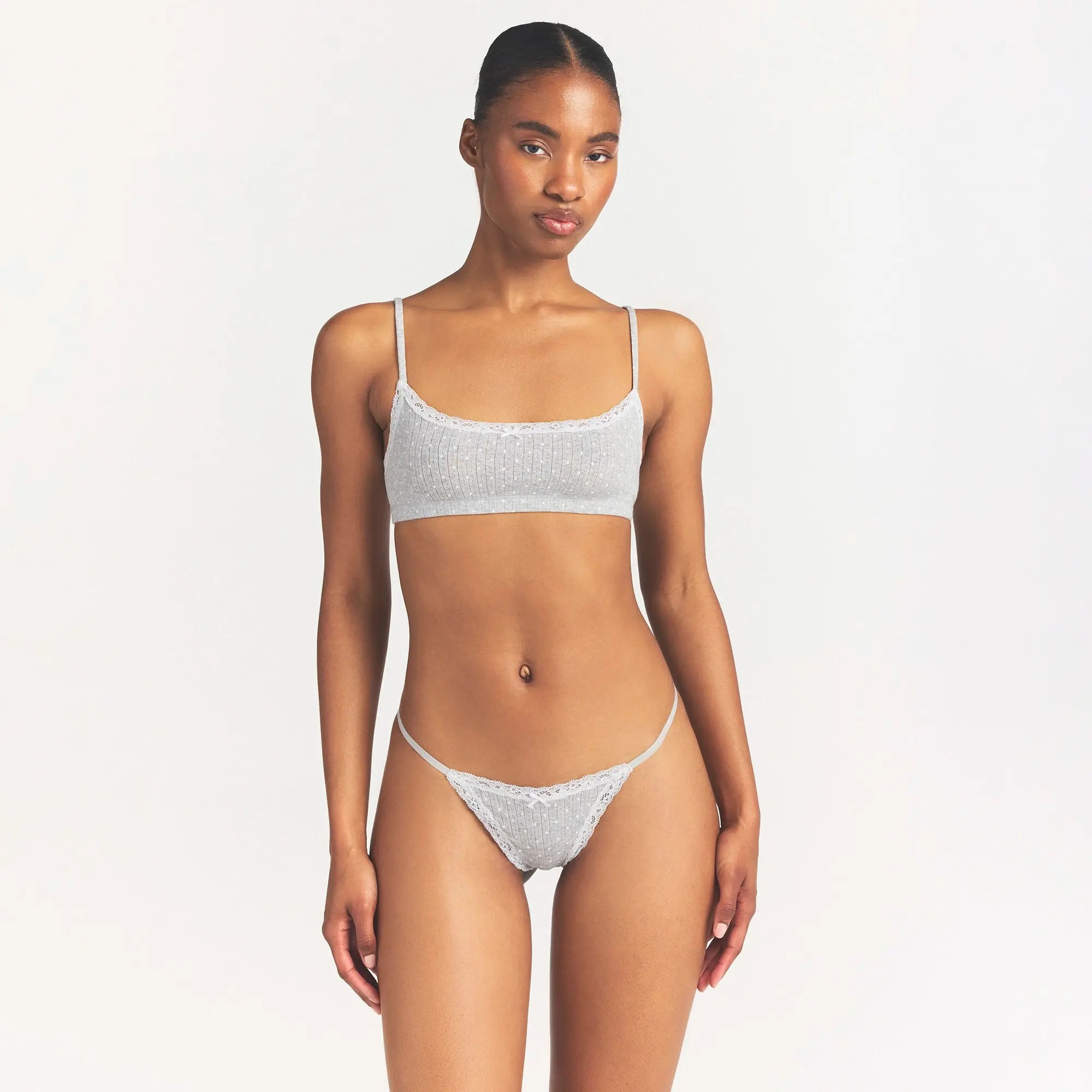 SKIMS LIGHTWEIGHT COTTON POINTELLE SCOOP BRALETTE