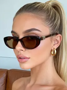 New Unique Oval Shape Small Frame Glasses, Classic Versatile High-End Look, Lightweight Durable, Suitable for Women & Men, Perfect for Photos & Dates