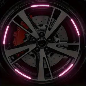 Car wheel Rims reflective stickers personality creative color tire strip warning stickers electric car automotive reflective decorative stickers