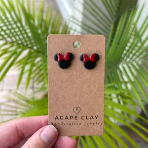 Mouse Stud Earrings | Polymer Clay