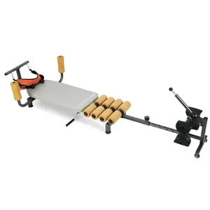 Massage Traction Bed Table, Multi Design Cervical Lumbar Spine Back Stretcher with Foam Rollers, Steel Frame and U-Shaped Clamp for Tension Relief, Back Decompression, 286 lbs Weight Capacity, 55-78 in Adjustable Length Fitness Stretching Board