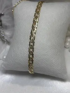 Tobillera Dorada estilo Moderno Laminada en 14K