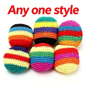 Hacky Sack | 2026 Upgraded Handmade Knitted Foot Bag, Random 1 Piece Multicolored Juggling Ball for Beginners
