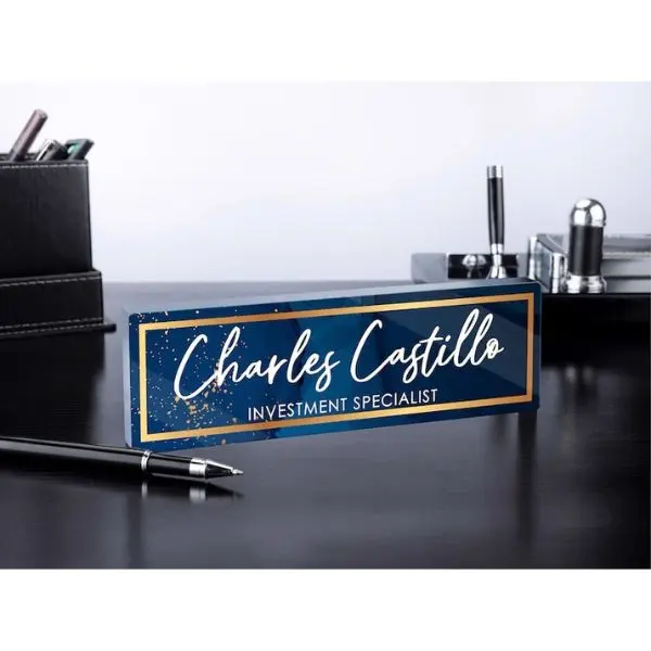 Desk Name Plate, Acrylic Desk Name Plate for Women, Custom Desk Plaque Office Decor