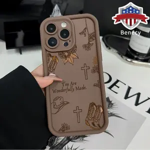 Western Boots Collage Pattern Man's Phone Case for iPhone 16 15 14 Pro Max 13 12 11 XR XS Plus E Shockproof Drop Protection Rugged Durable Silicone Cover Cellphone Protective Smartphone Casing