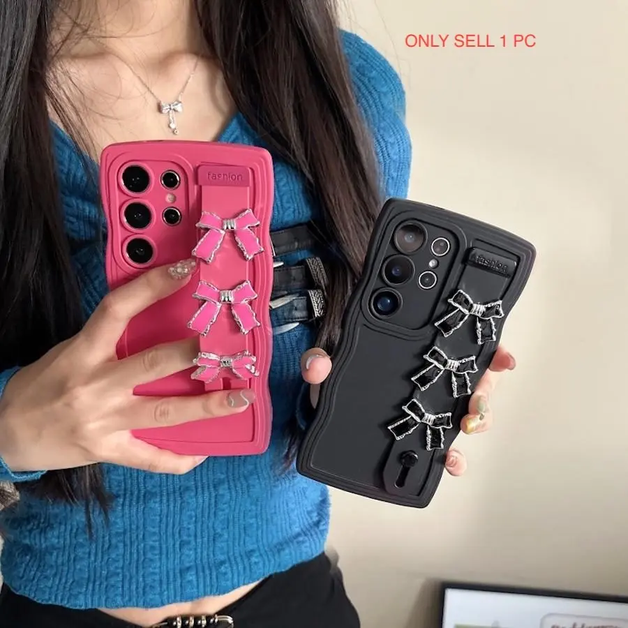 Wave Candy Wrist Strap Bracket Case Casing Protector Shockproof For Samsung Smartphone A17 A36 A56 A26 A54 A55 A06 A16 A05s A14 A15 A24 A25 A34 A35 5G Soft Cover Protective Accessories
