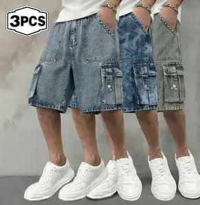New European and American men's jeans and shorts in summer leisure trend Joker cropped shorts.