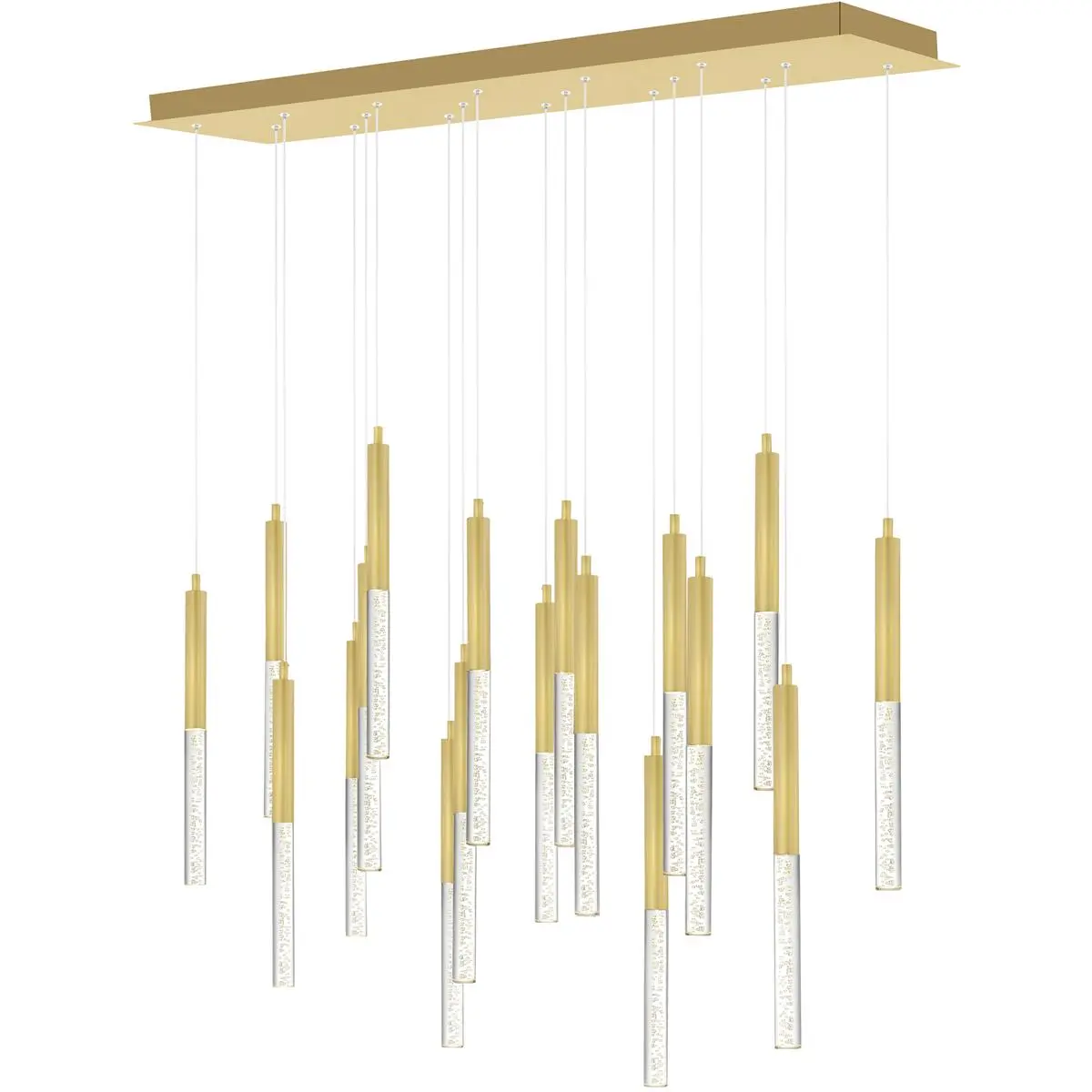 CWI Lighting Dragonswatch LED 48 inch Satin Gold Chandelier Ceiling Light 1703P48-18-602-RC