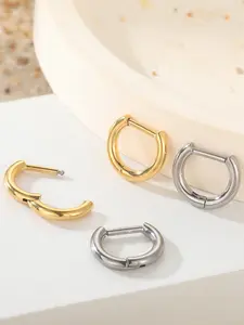 G23 Titanium D Shape Segment Nose Ring Hoop Earrings for Women, Punk Style Helix Rook Lobe Conch Hoops, All Seasons Fashion Body Jewelry